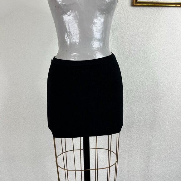 Calvin Klein Heron Preston Knit Ribbed Orange Stitch Black Mini Skirt 2021 - Picture 2 of 10